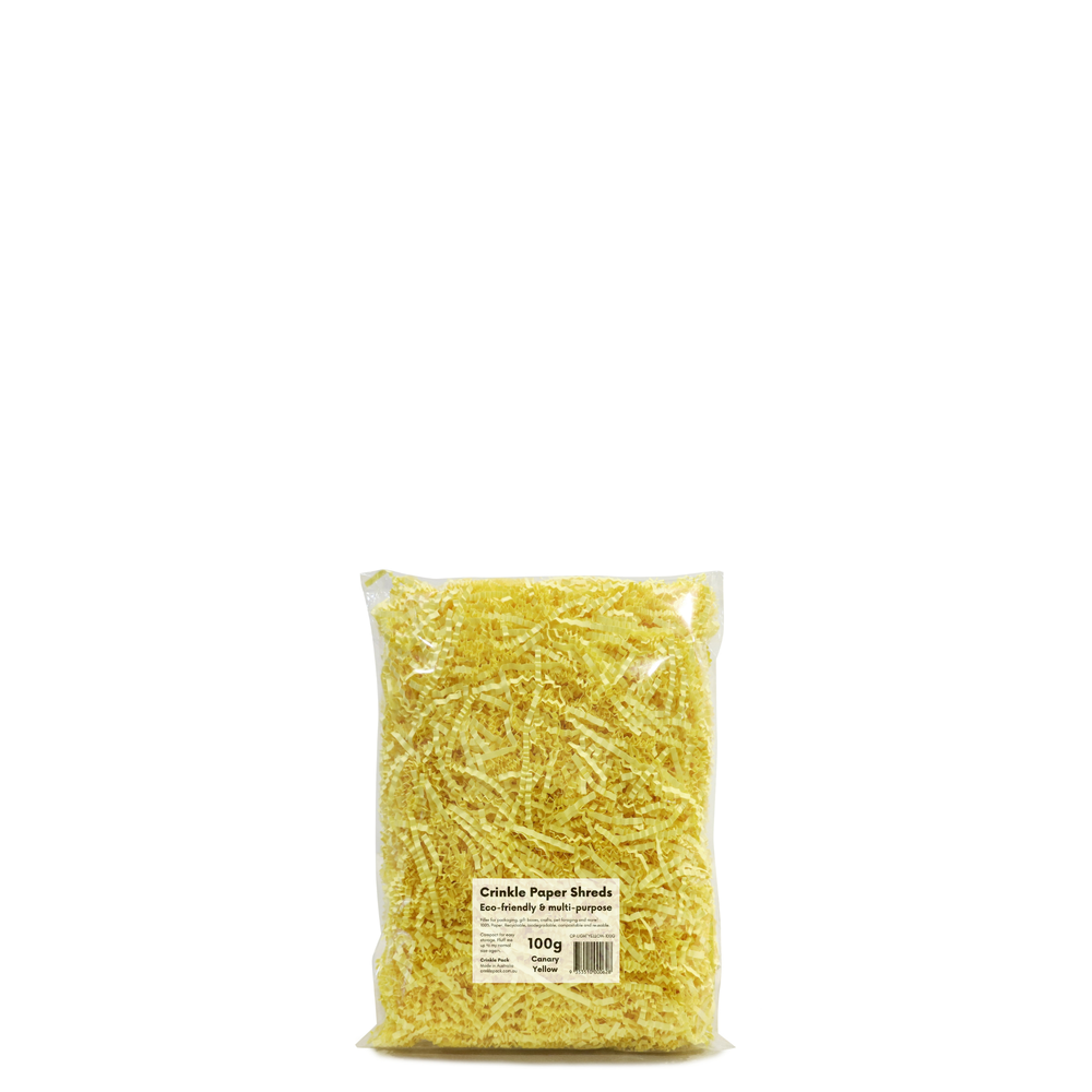 Crinkle Paper Shreds - Canary Yellow - 100g