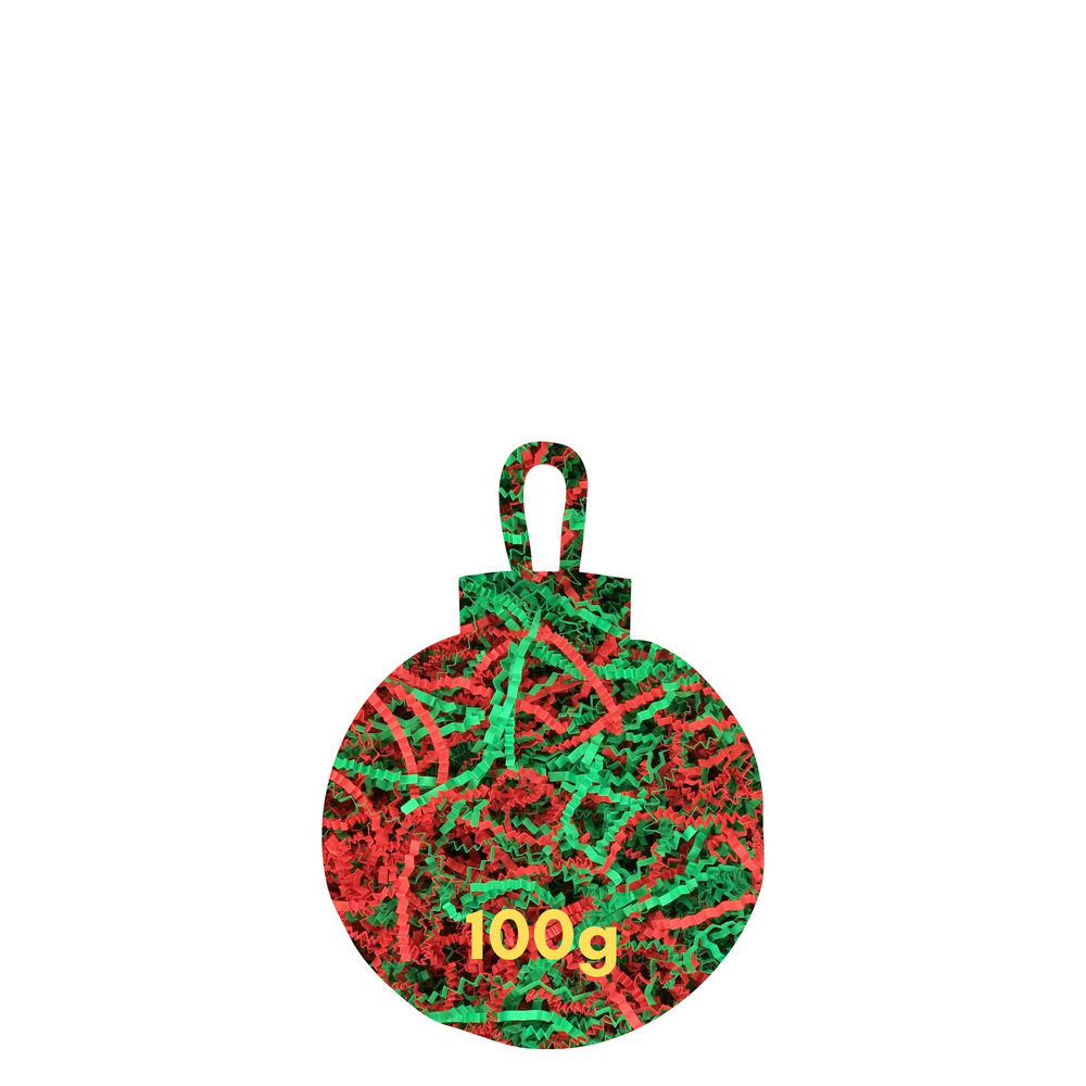 Crinkle Paper Shreds - Christmas Mix - 100g