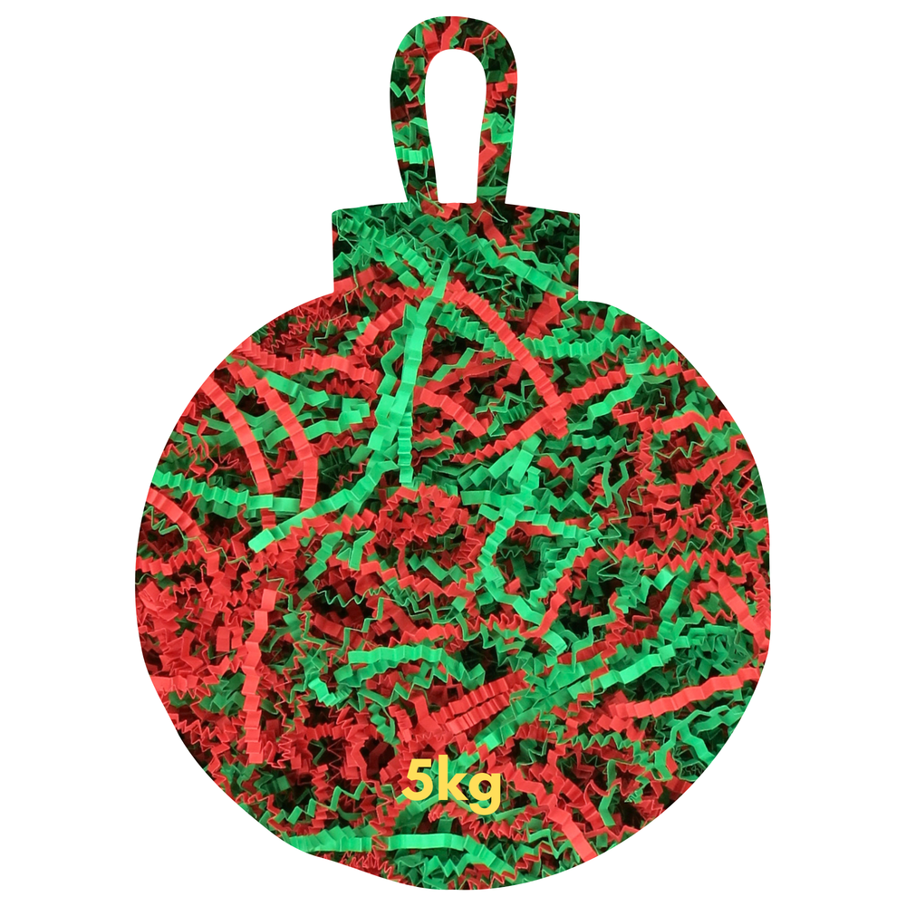 Crinkle Paper Shreds - Christmas Mix - 5kg