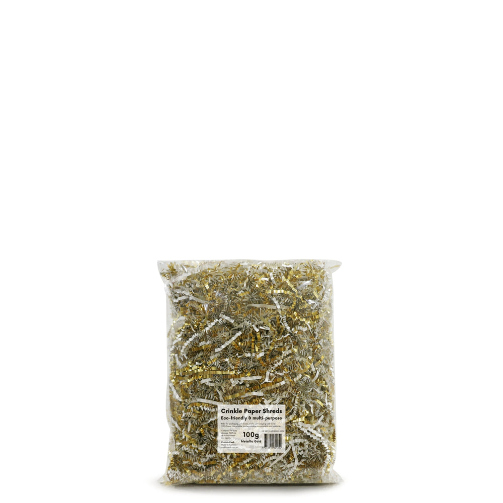 Crinkle Paper Shreds - Metallic Gold - 100g