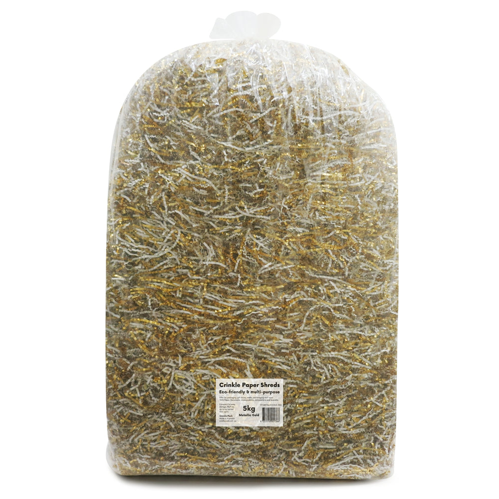 Crinkle Paper Shreds - Metallic Gold - 5kg