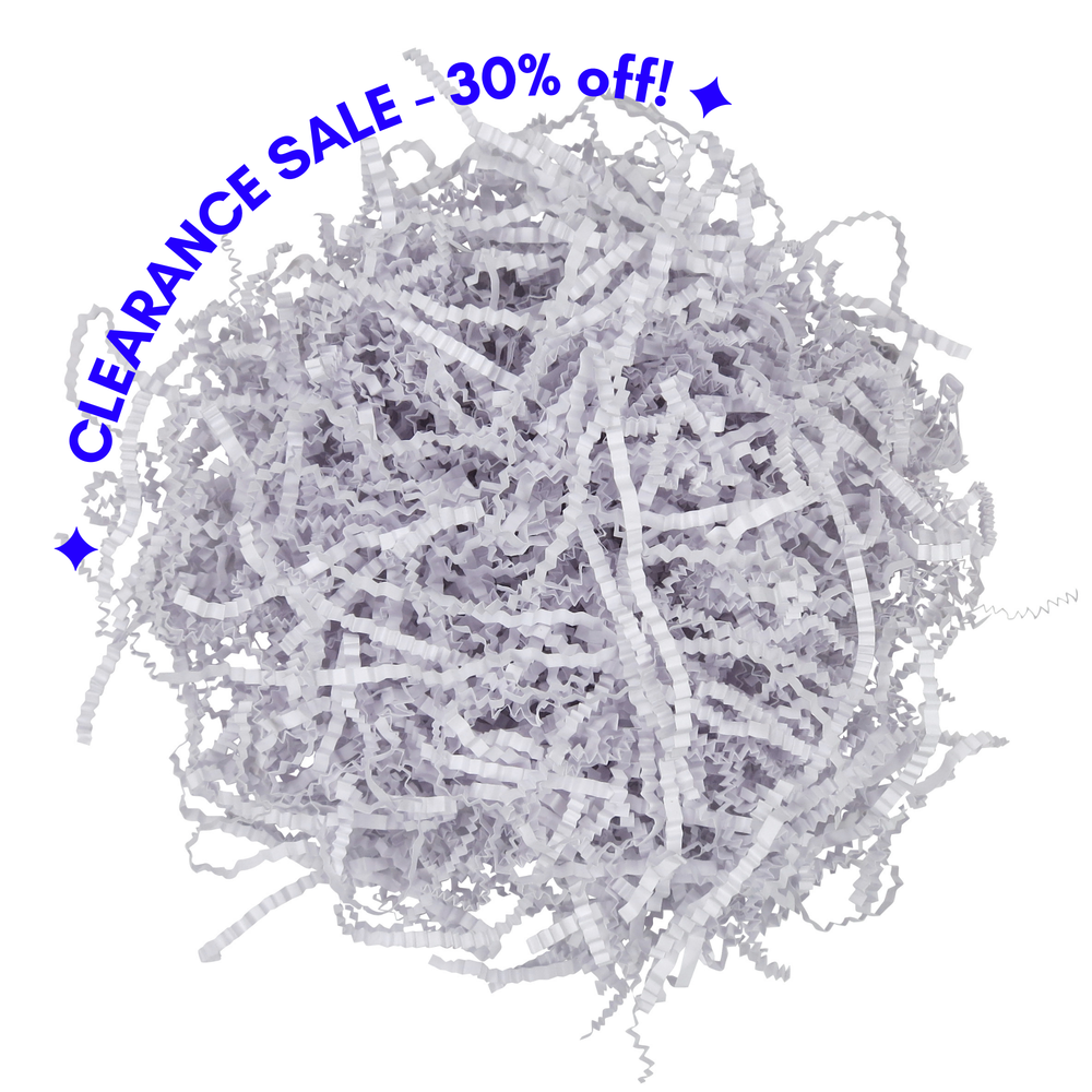 Crinkle Paper Shreds - White Lavender - 1kg